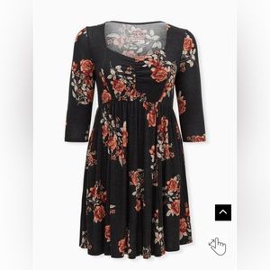 Torrid super soft floral skater dress size 2